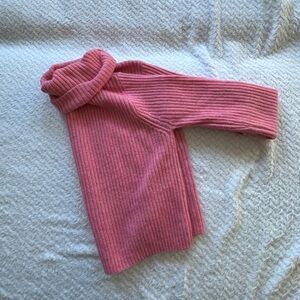 Cropped Pink Turtleneck Sweater